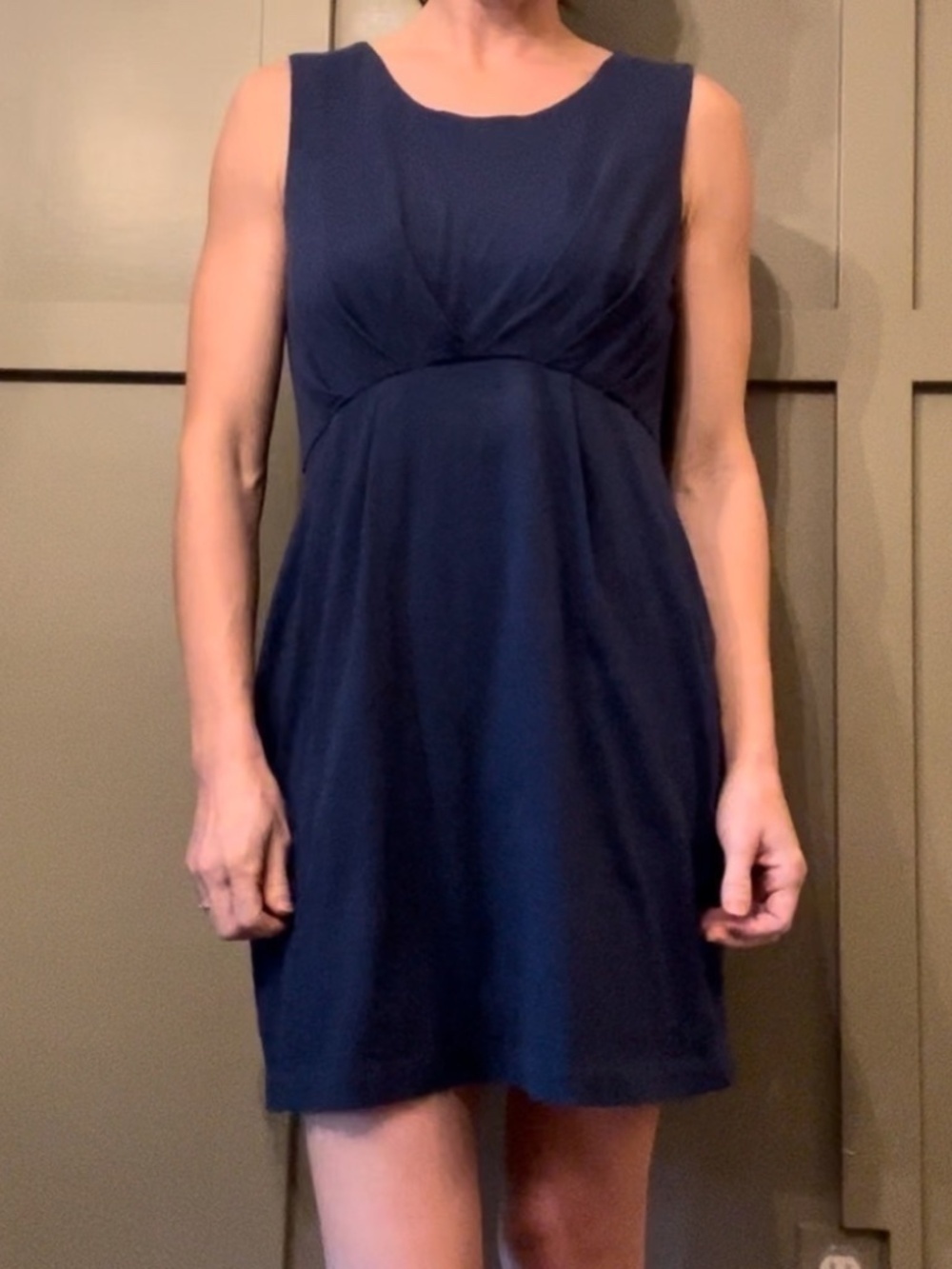 3.1 Phillip Lim Ruched Front Sleeveless Mini Dress 100% Cotton Navy Blue Small
